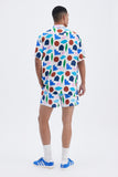 White Shirt with 'Hellas' print, a stylish collaboration by Julie Safirstein.