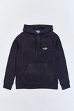 Blue Hoodie with 'Hellas' print, a stylish collaboration by Julie Safirsterin.