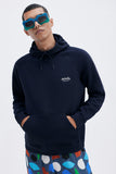 Blue Hoodie with 'La Plage' print, a stylish collaboration by Matías Larrain.