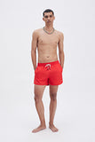 Red Swim Shorts Plain Color