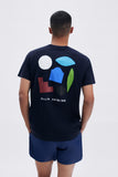 Blue Tee "Hellas" print, a stylish collaboration by Julie Safirstein